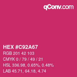 Color code: HEX #C92A67 | qconv.com