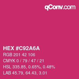 カラーコード: HEX #C92A6A | qconv.com