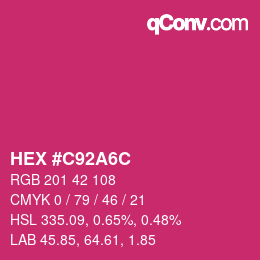 カラーコード: HEX #C92A6C | qconv.com