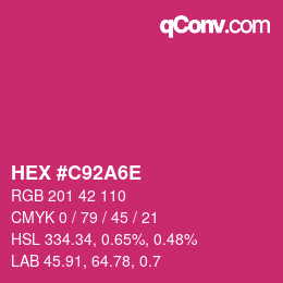 Farbcode: HEX #C92A6E | qconv.com