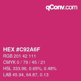 Color code: HEX #C92A6F | qconv.com