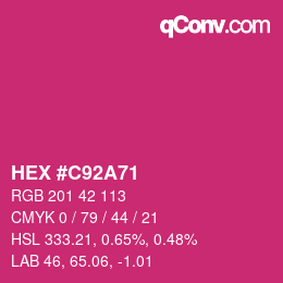 カラーコード: HEX #C92A71 | qconv.com