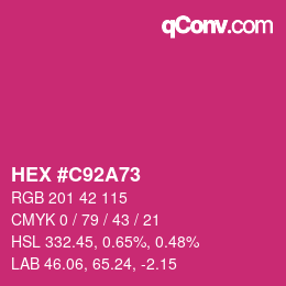 Color code: HEX #C92A73 | qconv.com
