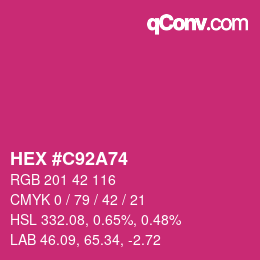 カラーコード: HEX #C92A74 | qconv.com