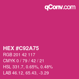 カラーコード: HEX #C92A75 | qconv.com