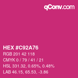 カラーコード: HEX #C92A76 | qconv.com