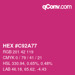 Color code: HEX #C92A77 | qconv.com