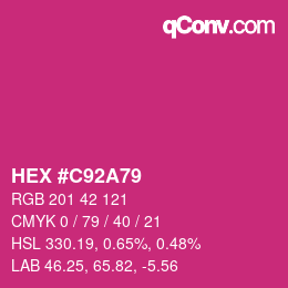 カラーコード: HEX #C92A79 | qconv.com