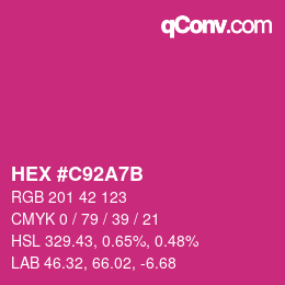 Color code: HEX #C92A7B | qconv.com