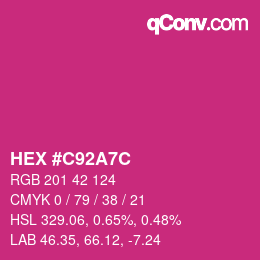 Color code: HEX #C92A7C | qconv.com