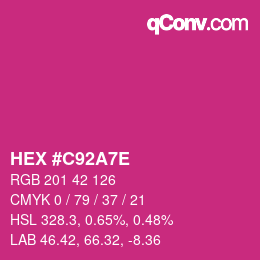 カラーコード: HEX #C92A7E | qconv.com