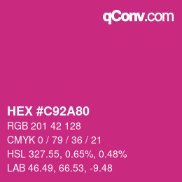 カラーコード: HEX #C92A80 | qconv.com