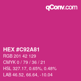 カラーコード: HEX #C92A81 | qconv.com