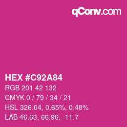 Color code: HEX #C92A84 | qconv.com
