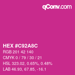 カラーコード: HEX #C92A8C | qconv.com