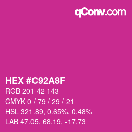 Farbcode: HEX #C92A8F | qconv.com