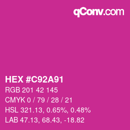 Color code: HEX #C92A91 | qconv.com