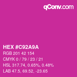 Color code: HEX #C92A9A | qconv.com