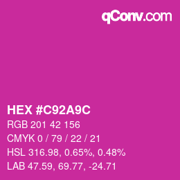 Color code: HEX #C92A9C | qconv.com