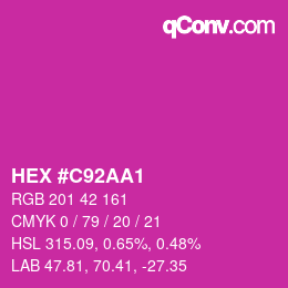 カラーコード: HEX #C92AA1 | qconv.com