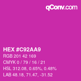 Color code: HEX #C92AA9 | qconv.com