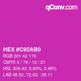 Farbcode: HEX #C92AB0 | qconv.com