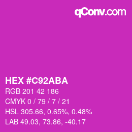カラーコード: HEX #C92ABA | qconv.com