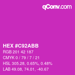 Farbcode: HEX #C92ABB | qconv.com