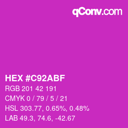 Color code: HEX #C92ABF | qconv.com