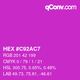 Farbcode: HEX #C92AC7 | qconv.com