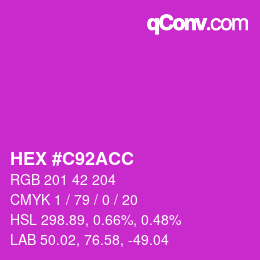 Color code: HEX #C92ACC | qconv.com