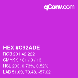 Color code: HEX #C92ADE | qconv.com