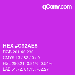 カラーコード: HEX #C92AE8 | qconv.com