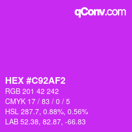 Farbcode: HEX #C92AF2 | qconv.com