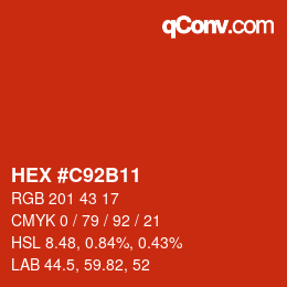 Color code: HEX #C92B11 | qconv.com