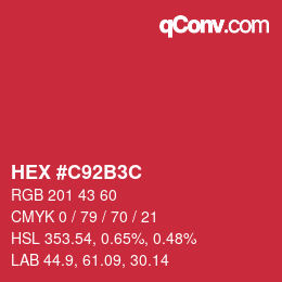 Código de color: HEX #C92B3C | qconv.com