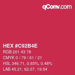 Color code: HEX #C92B4E | qconv.com