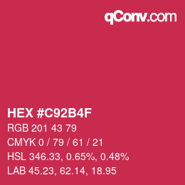 Color code: HEX #C92B4F | qconv.com