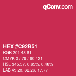 Farbcode: HEX #C92B51 | qconv.com