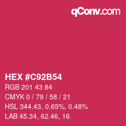Color code: HEX #C92B54 | qconv.com