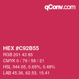 Color code: HEX #C92B55 | qconv.com