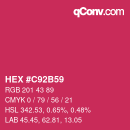 Color code: HEX #C92B59 | qconv.com