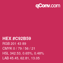 カラーコード: HEX #C92B59 | qconv.com