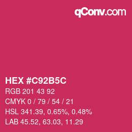 Color code: HEX #C92B5C | qconv.com