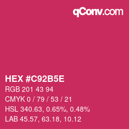 Color code: HEX #C92B5E | qconv.com