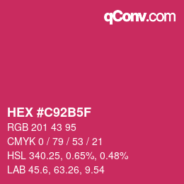 Color code: HEX #C92B5F | qconv.com