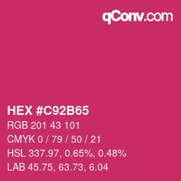 Color code: HEX #C92B65 | qconv.com