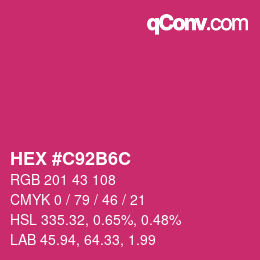 カラーコード: HEX #C92B6C | qconv.com