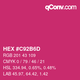 Color code: HEX #C92B6D | qconv.com