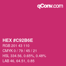 颜色代码: HEX #C92B6E | qconv.com